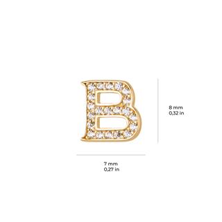14 Ayar Altın Taşlı B Harf Küpe