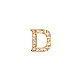 14 Ayar Altın Taşlı D Harf Küpe