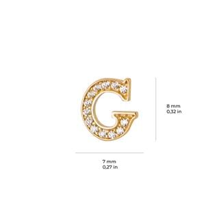 14 Ayar Altın Taşlı G Harf Küpe