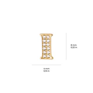 14 Ayar Altın Taşlı I Harf Küpe