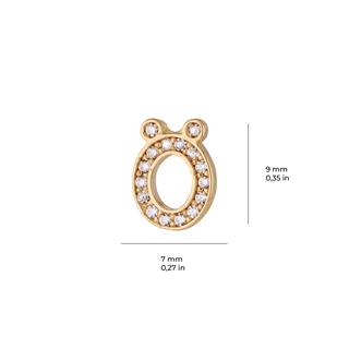 14 Ayar Altın Taşlı Ö Harf Küpe