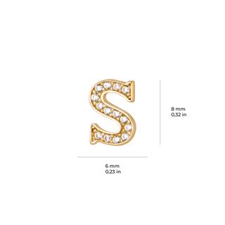 14 Ayar Altın Taşlı S Harf Küpe