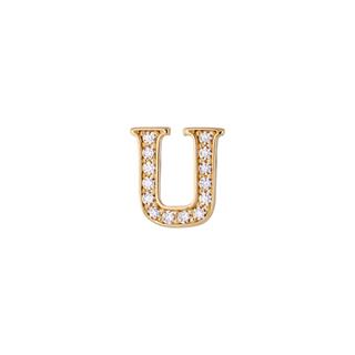 14 Ayar Altın Taşlı U Harf Küpe