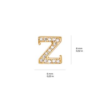 14 Ayar Altın Taşlı Z Harf Küpe