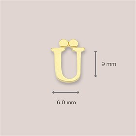 14 Ayar Altın Ü Harf Küpe