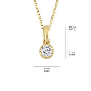 14 Ayar Tek Taş Altın Kolye