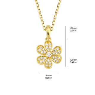 14 Ayar Taşlı Papatya Altın Kolye