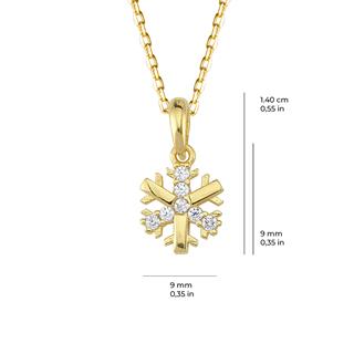 14 Ayar Kar Tanesi Altın Kolye