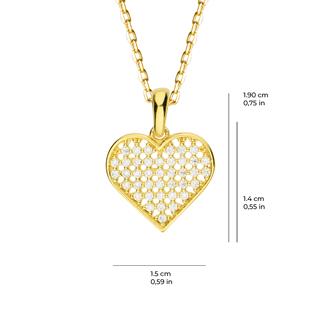 14 Ayar Kalp Taşlı Altın Kolye