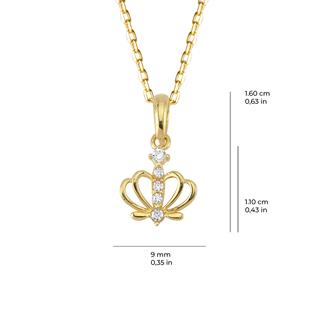 14 Ayar Taç Taşlı Altın Kolye