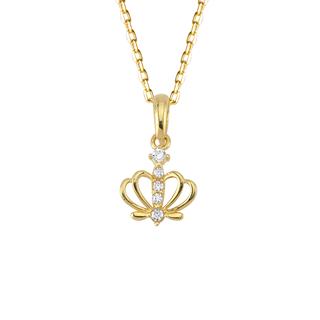 14 Ayar Taç Taşlı Altın Kolye