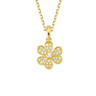 14 Ayar Taşlı Papatya Altın Kolye