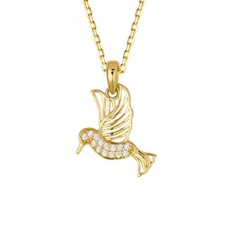 14 Ayar Talı Kuş Altın Kolye