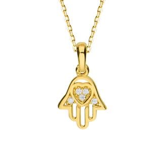 14 Ayar Fatma Ana Eli Altın Kolye
