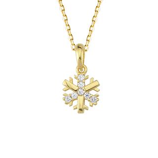 14 Ayar Kar Tanesi Altın Kolye