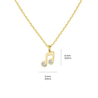 14 Ayar Altın Nota Kolye