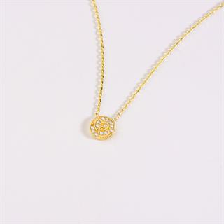 14 Ayar Kalp Taşlı Altın Kolye