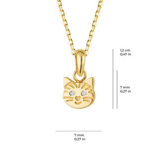 14 Ayar Kedi Altın Kolye