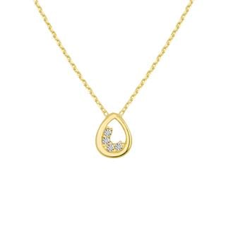 14 Ayar Taşlı Damla Altın Kolye