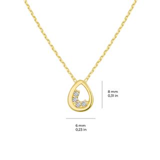 14 Ayar Taşlı Damla Altın Kolye