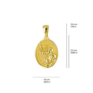 14 Ayar Altın St Christopher Madalyon Kolye Ucu