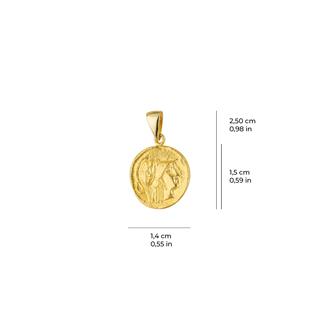 14 Ayar Altın Antik Madalyon Kolye Ucu