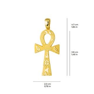 14 Ayar  Altın Antik Mısır Ankh Kolye Ucu