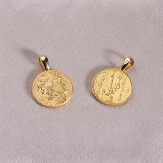 14 Ayar Altın Antik Roma Figürlü Madalyon Kolye Ucu