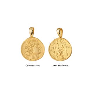 14 Ayar Altın Antik Roma Figürlü Madalyon Kolye Ucu