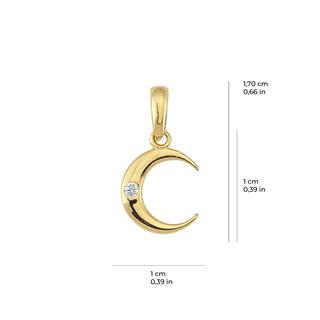 14 Ayar Altın Taşlı Ay Kolye Ucu