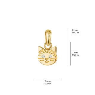 14 Ayar Kedi Altın Kolye Ucu