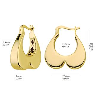 14 Ayar İtalyan Kalp Altın Küpe