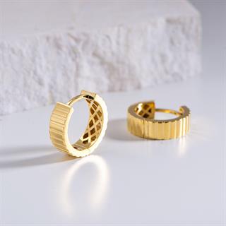 14 Ayar İtalyan Halka Desenli Altın Küpe