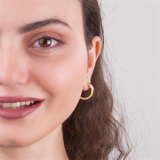 14 Ayar İtalyan Halka Dilim Altın Küpe