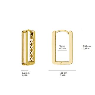 14 Ayar İtalyan Dikdörtgen Kanallı Altın Küpe