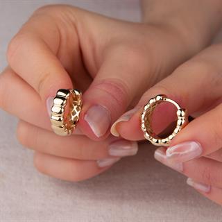 14 Ayar İtalyan Halka Dilim Altın Küpe