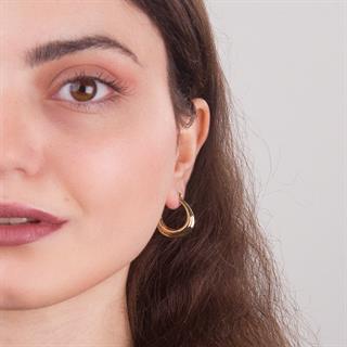 14 Ayar İtalyan Deniz Kabuğu Desenli Altın Küpe