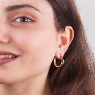 14 Ayar İtalyan Parlak Halka Altın Küpe