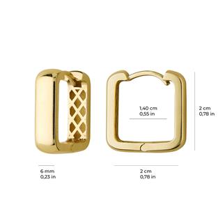 14 Ayar İtalyan Kare Altın Küpe