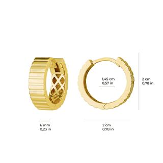 14 Ayar İtalyan Halka Desenli Altın Küpe