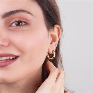 14 Ayar İtalyan Altıgen Altın Küpe