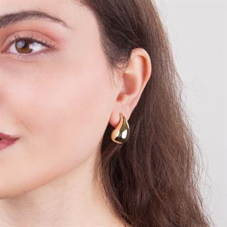14 Ayar İtalyan Bottega Gözyaşı Damlası Altın Küpe