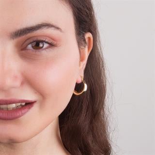 14 Ayar İtalyan Parlak Halka Altın Küpe