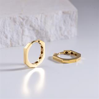 14 Ayar İtalyan Altıgen Altın Küpe