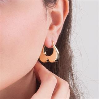 14 Ayar İtalyan Kalp Altın Küpe