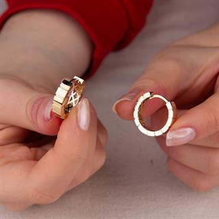 14 Ayar İtalyan Halka Dilim Altın Küpe