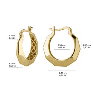 14 Ayar İtalyan Köşeli Altın Küpe