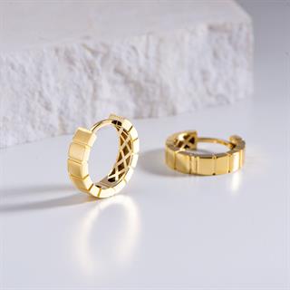 14 Ayar İtalyan Halka Dilim Altın Küpe