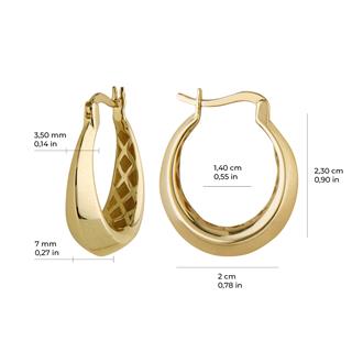 14 Ayar İtalyan Parlak Halka Altın Küpe