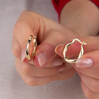 14 Ayar İtalyan Tasarım Altın Küpe